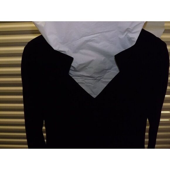 Andrew GN Luxury Fitted Black Long Sleeve Dress Size 46 EU 1416 US Rich Fabric - Picture 3 of 16